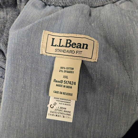 NWT Lakewashed By L.L. Bean Mens Pull On Chambray Shorts Size XXL Blue 100% Cott - Picture 3 of 8